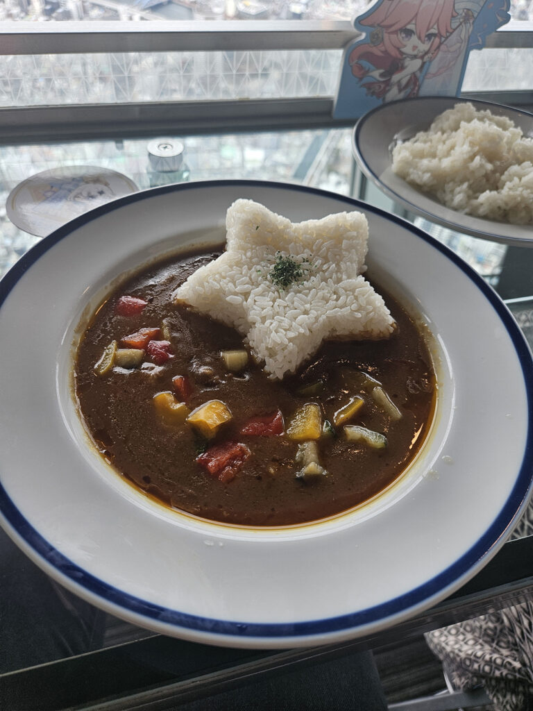 Hanna's meal at a cafe in Tokyo Skytree, Mora Curry.
